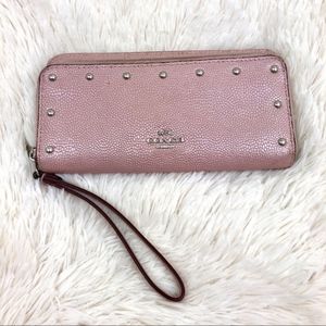 Coach Studded Caviar Grain Leather Wallet